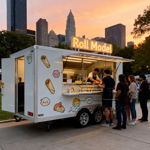 Lampu tren lucu es krim Luar Negeri Tacos wafel Crepe makanan penutup Pancake donat truk Trailer makanan untuk pesta pernikahan - Product Image 4