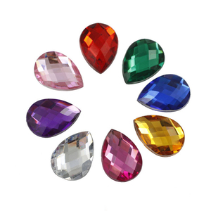13*18mm Teardrop צורת קריסטל אקריליק Rhinestones Flatback פנסי אבנים תפירה לשמלת בגדים קישוטים