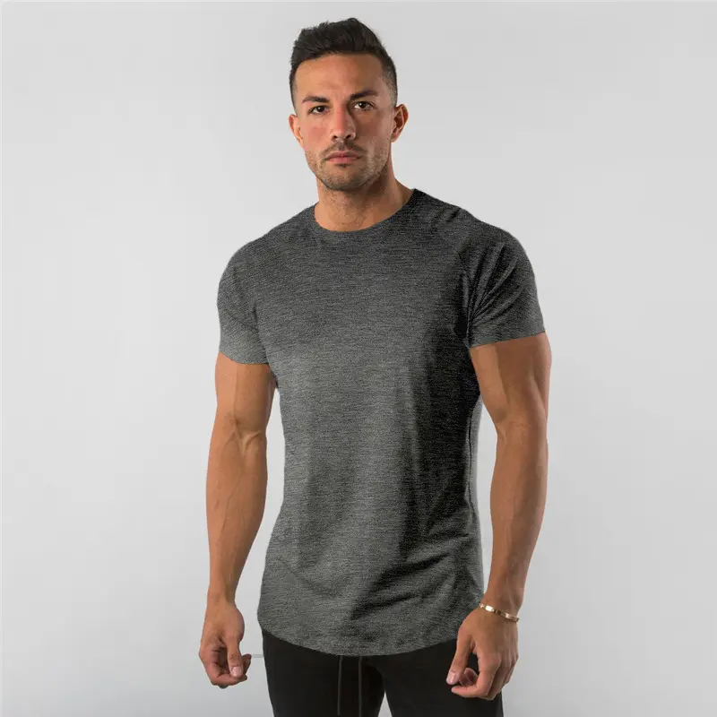 Mannen Gebogen Zoom T-shirt 95% Katoen 5% Spandex T Shirts Blanco Fitness Gym Sportkleding Ontwerp Ingericht Mannen t-shirts