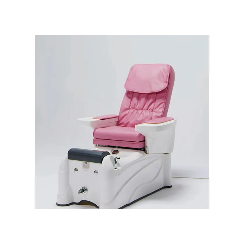Cadeira reclinável de massagem pedicure, cadeira barata branca rosa para venda no salão de unhas pedicure