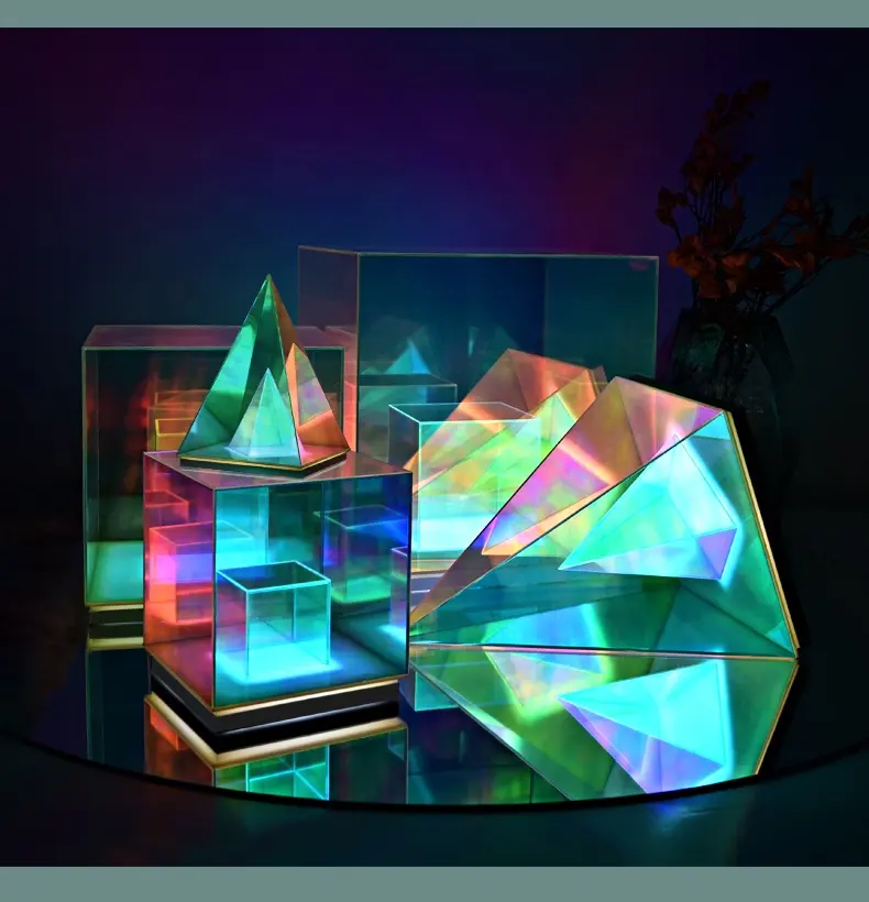 Modern verziert mit 3d Melaleuca Spiegel Rubik's Cube Lampe Led bunte Tisch lampe