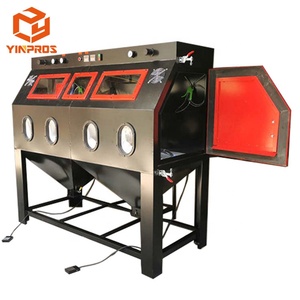 Çift istasyon yarı otomatik kum blaster rut kaldırmak dikey kum kumlama kabini için motosiklet aksesuar parçaları - Product Image 4