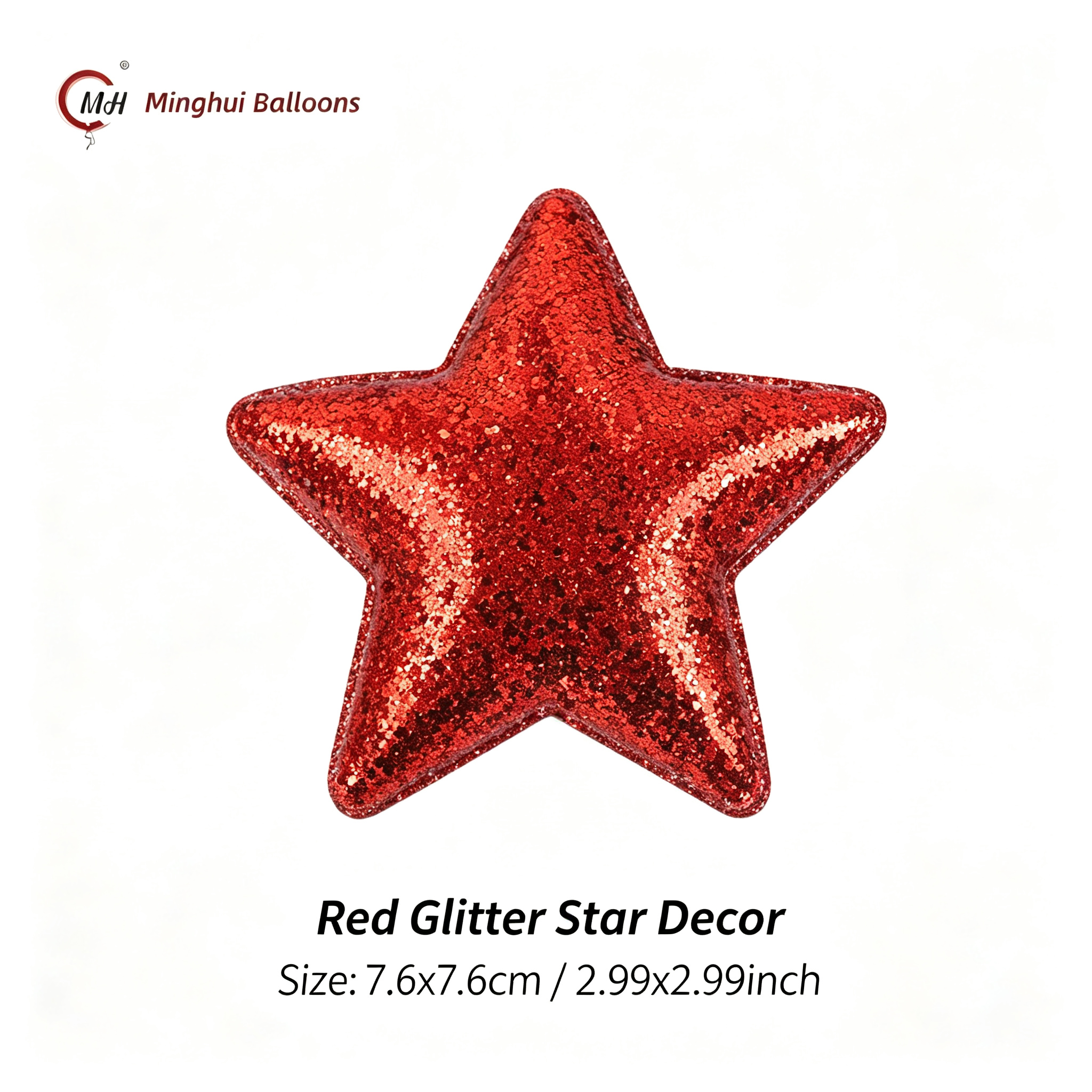 Decorazione con stella glitterata rossa