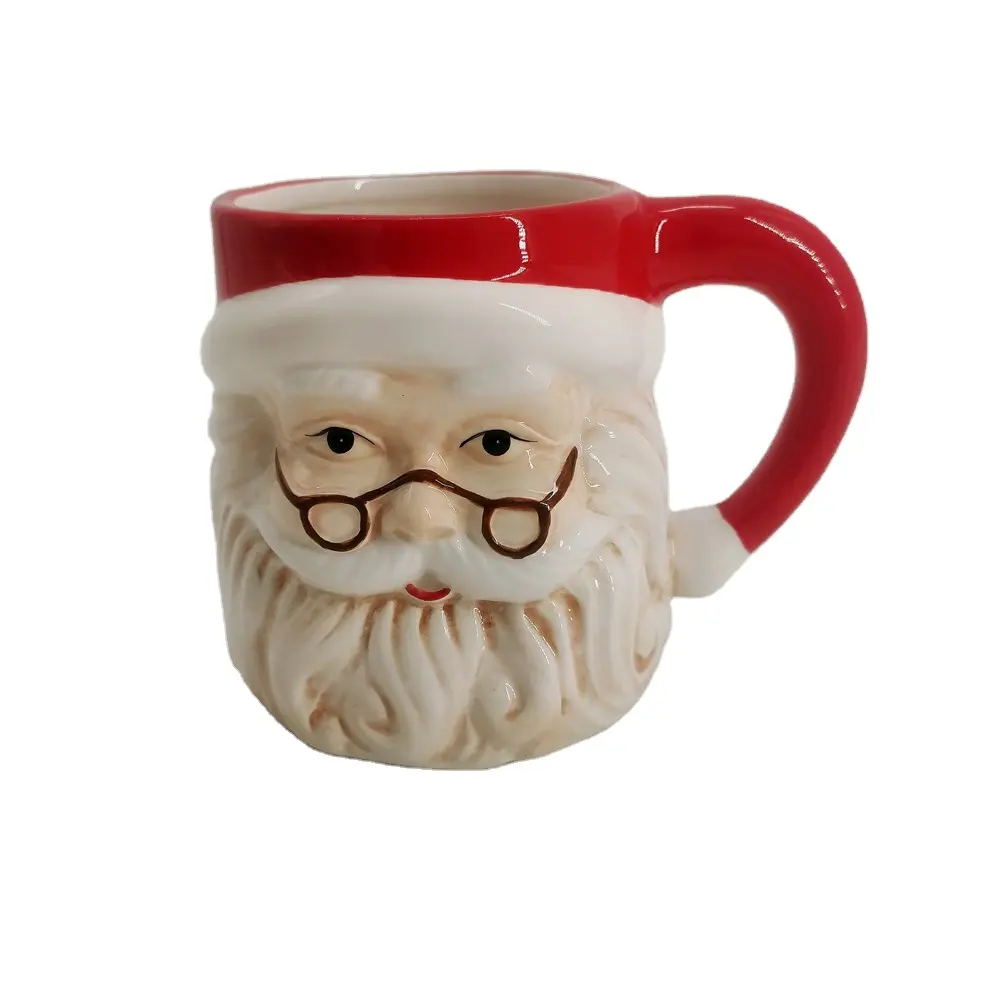 2021 natale in ceramica 3D Drinkware decorativo vintage babbo natale tazza di caffè di natale con i vetri