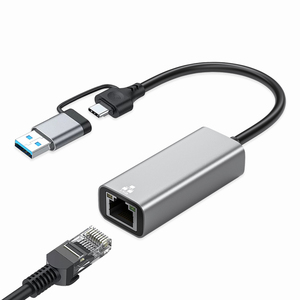 2-in-1 2500Mbps USB tip C için 2.5 Gigabit Ethernet RJ45 2.5G USB 3.0 kablolu adaptör kablosu harici Lan ağ Hub dizüstü PC için - Product Image 6