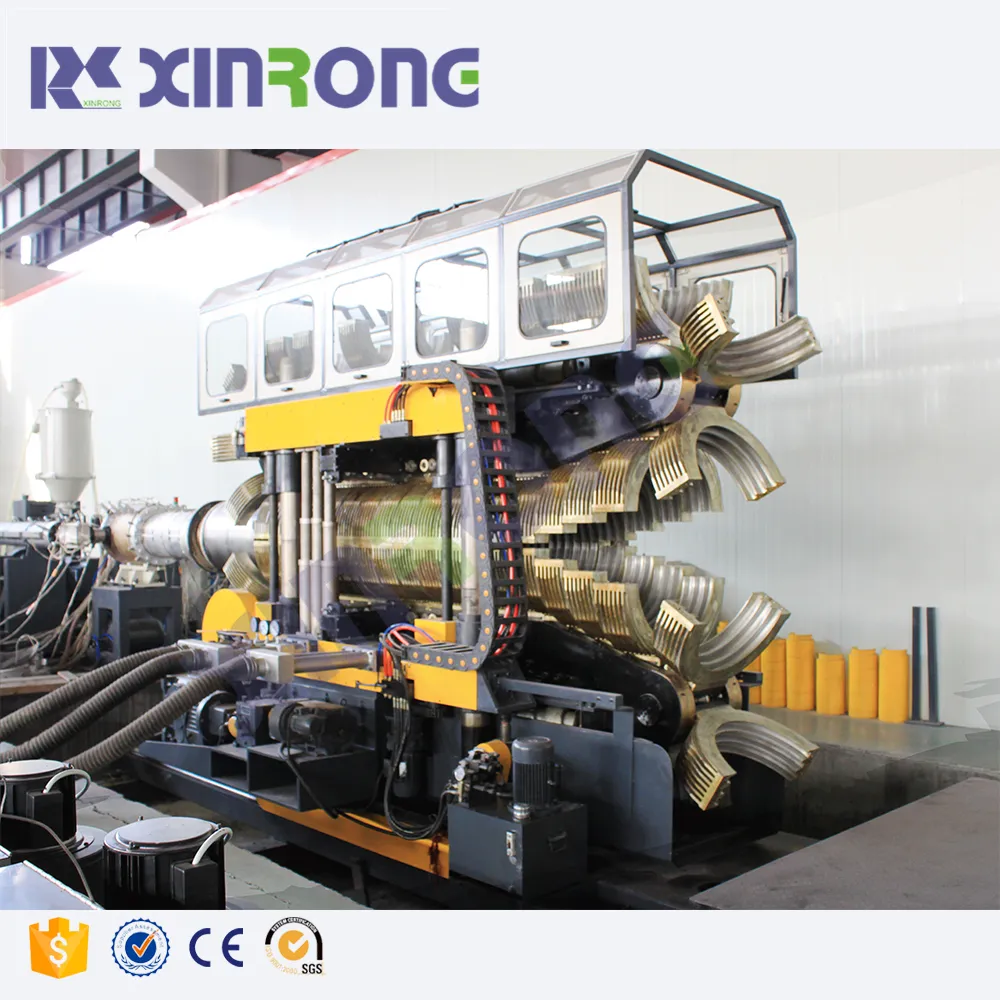 Xinrong社二重壁プラスチックhdpeコルゲートパイプ製造機