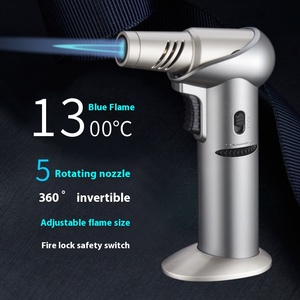 带安全锁的强力火炬打火机单喷射火焰90度可旋转火炬打火机 - Product Image 3