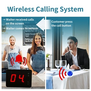 Sistema de llamada de camarero inalámbrico Sistema de buscapersonas de restaurante con 1 pantalla de visualización/10 botones de llamada para servidor de restaurante - Product Image 2