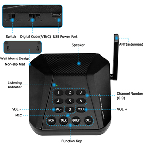 Sistema de intercomunicación inalámbrico Daytech, juego de radio de 2 vías, multifunción para comunicación en el hogar o la oficina, intercomunicador de habitación a habitación, 1 paquete