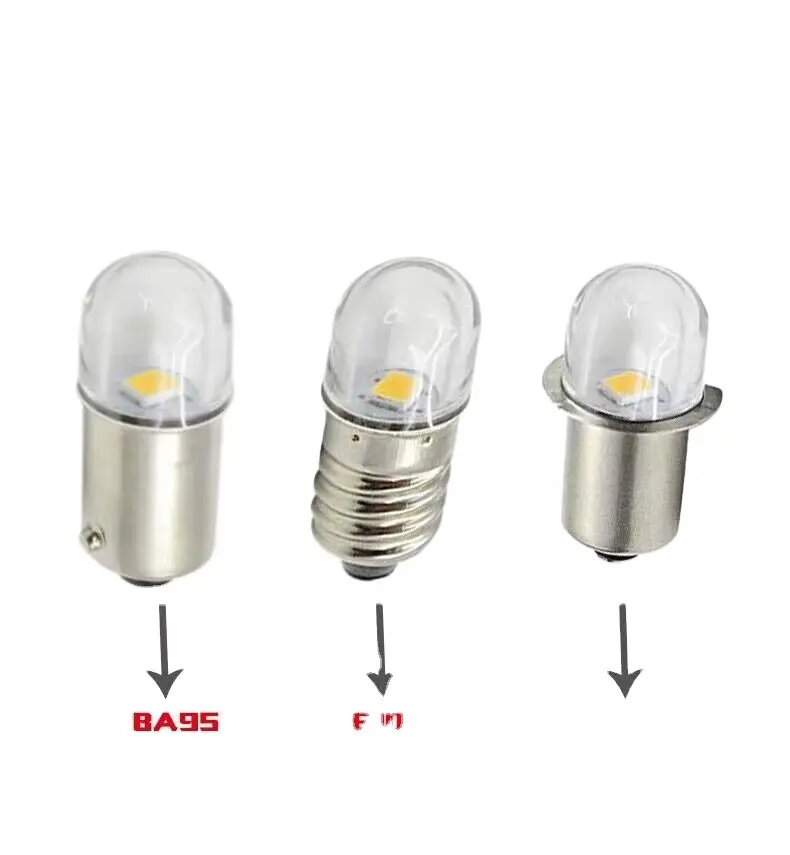 E10 P13.5S BA9S 1W LED spia segnale lampada a risparmio energetico luce flash DC3V 3v 4.5v 6V 12v lampadine