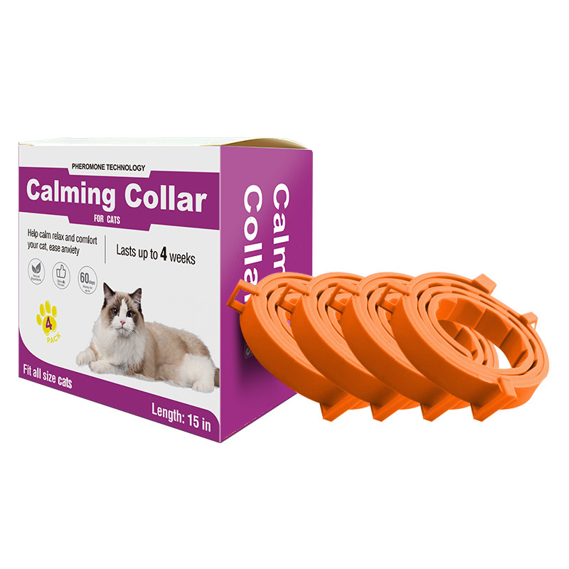 Orange Calming Collars (4-pack, 38cm) for Cats
