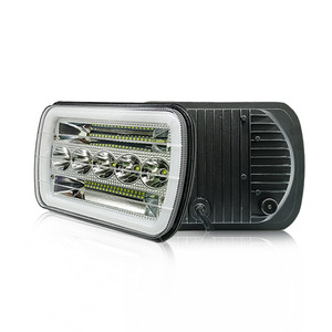 Cross-Border Explosions 7-Inch <strong>LED</strong> Headlights Modified Two-Color Aperture with <strong>5</strong> Beads and 6000K Color Square Spotlight - Product Image 2