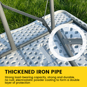 Di Động Ngoài Trời Gấp Bảng Bền HDPE Trắng Khung Sắt Trọng Lượng Nhẹ Kim Loại Thiết Kế Hiện Đại Đồ Nội Thất Ngoài Trời Cho Sân - Product Image 3