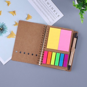 Cuaderno de negocios de bolsillo con bolígrafo, notas adhesivas y marcador de página, pestañas de índice de color - Product Image 3