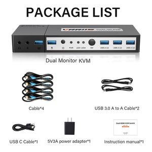 <strong>KVM</strong> <strong>Switch</strong> 2 Monitor 2 Computer 4K Expansion Monitor PC Printer 2 Computer Shared Keyboard Mouse 2 Monitor <strong>3</strong> USB Device <strong>Switch</strong>