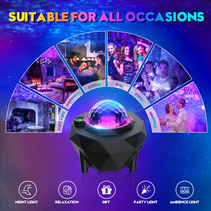 USB ไฟกลางคืนรูปดาว3 IN 1,เครื่องฉายไฟ LED RGB ดวงดาวบนท้องฟ้าสำหรับห้องนอนพร้อมคลื่นทะเล - Product Image 5