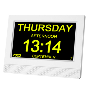 <strong>7</strong>&quot; Digital Calendar <strong>Day</strong> Week Clock Large Display Desktop Simple Alarm Clock Voice Talking Function for Dementia Elderly - Product Image 2