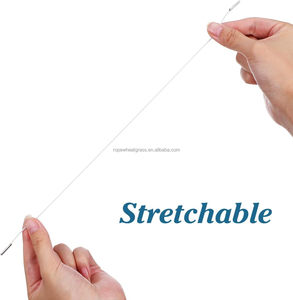 White Crafts <strong>Elastic</strong> Barbed <strong>Cord</strong> String Round Stretch Rope <strong>Loop</strong> Fastener Band <strong>with</strong> Metal <strong>Ends</strong> for Hats Masks - Product Image 5
