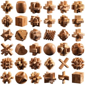 Unlock Interlock Intelligence Mind Logic Wooden Burr Luban Kongming Lock Iq <strong>Toys</strong> 3d Metal Brain Teasers Puzzles Metal Game - Product Image 3