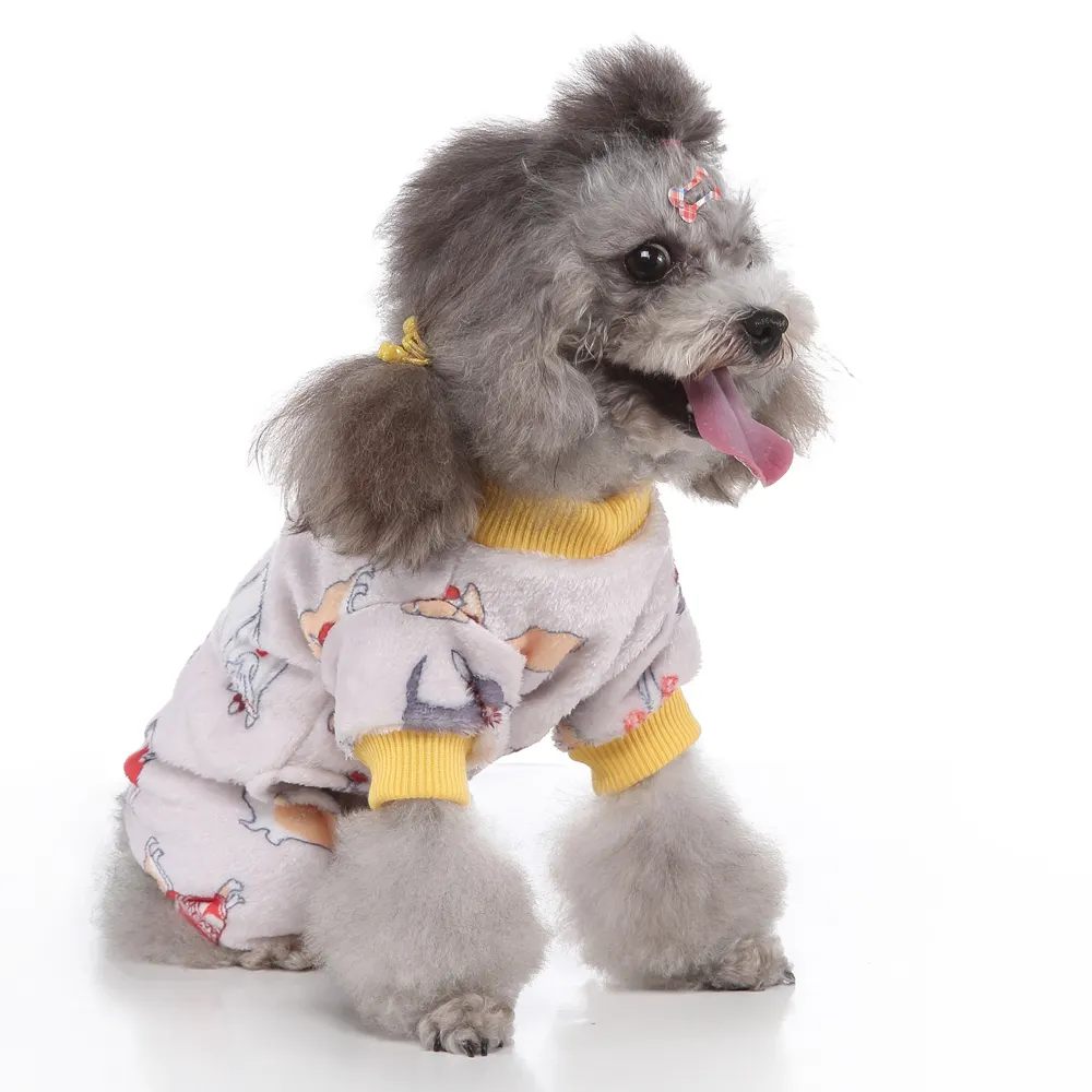 2024 Costume de chien de noël motif de chiot de noël vêtements d'hiver pour animaux de compagnie pull pyjamas
