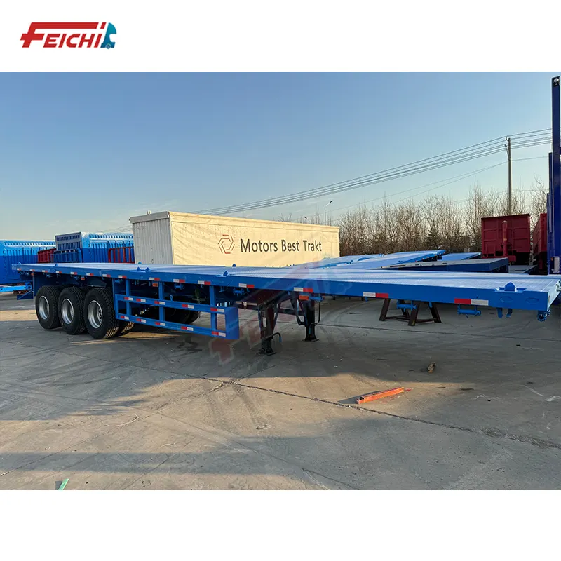 Bán Hot tri-trục 40 ft bán xe tải Trailer phẳng container tàu sân bay với đầu giường 40 feet xe tải rơ moóc để bán