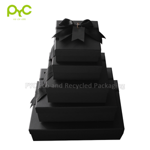 PYC-caja de papel con lazo negro liso, conjunto de cajas de embalaje de regalo, anidadas - Product Image 2