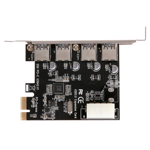 PCI E ไปยัง USB ฮับ3.0อะแดปเตอร์4พอร์ต PCI E PCIe 1X deskp การ์ดขยายคอมพิวเตอร์4 S 5Gbps ความเร็ว - Product Image 5