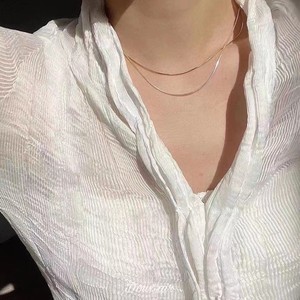 4 gram saf altın kolye düz yılan 3mm 18 K katı altın 18 <span class=keywords><strong>Karat</strong></span> balıksırtı zincir kolye kadınlar için ve erkekler