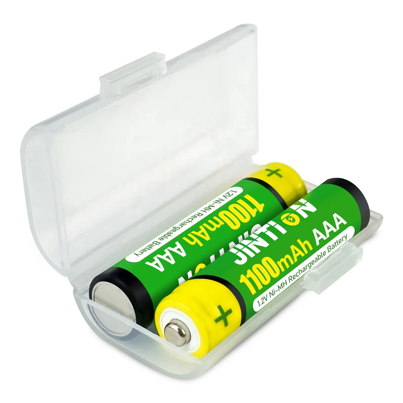 JINTION NiMh AAA 1100mAh 1.2V 충전식 배터리 크기 aaa 배터리 상자 플라스틱 상자에 태양열 램프 소비자 전자 제품