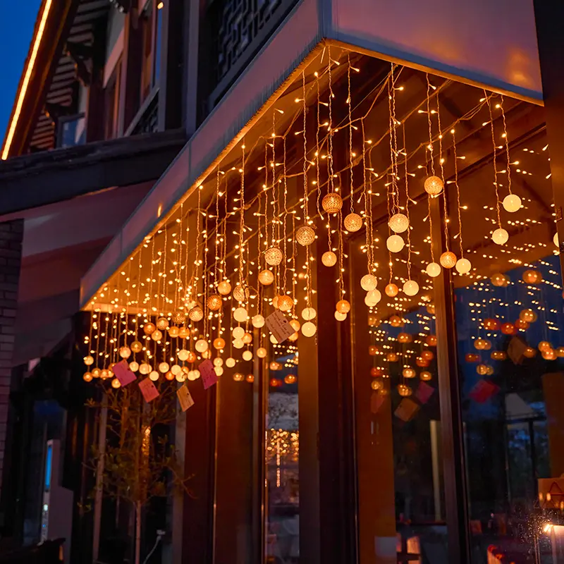 8 modalità splendenti per la cerimonia al coperto festa di compleanno di natale camera da letto balcone decorazioni sul tetto LED luci di stringa di tenda per esterni