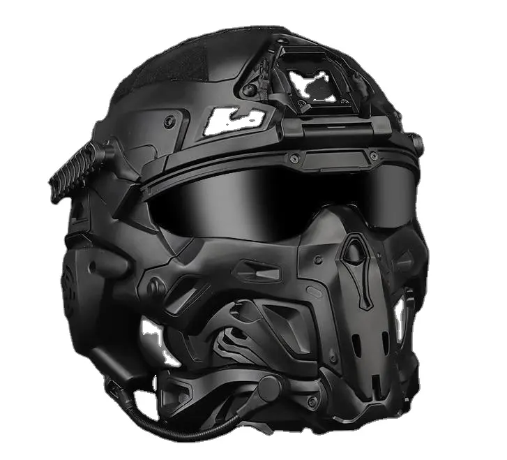 2023 Atacado Outdoor Casco Protector Built-in Headset Múltiplas Cores Segurança Full Face Tactical Mask Capacete