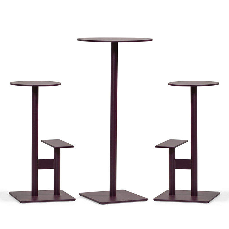 Tabouret de bar avec repose-pieds 2 tables de bar en fer