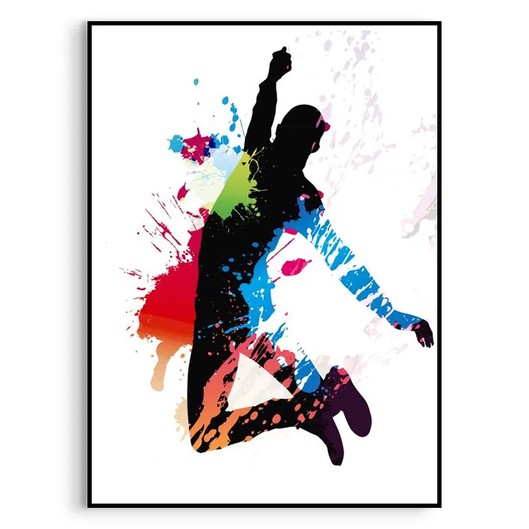 ภาพวาดแอบสแตรกต์สีน้ำมันบนผืนผ้าใบรูปผู้หญิง,ภาพวาดแอบสแตรกต์รูปหญิงสาวสำหรับเต้นรำเล่นโยคะเล่นกีฬา