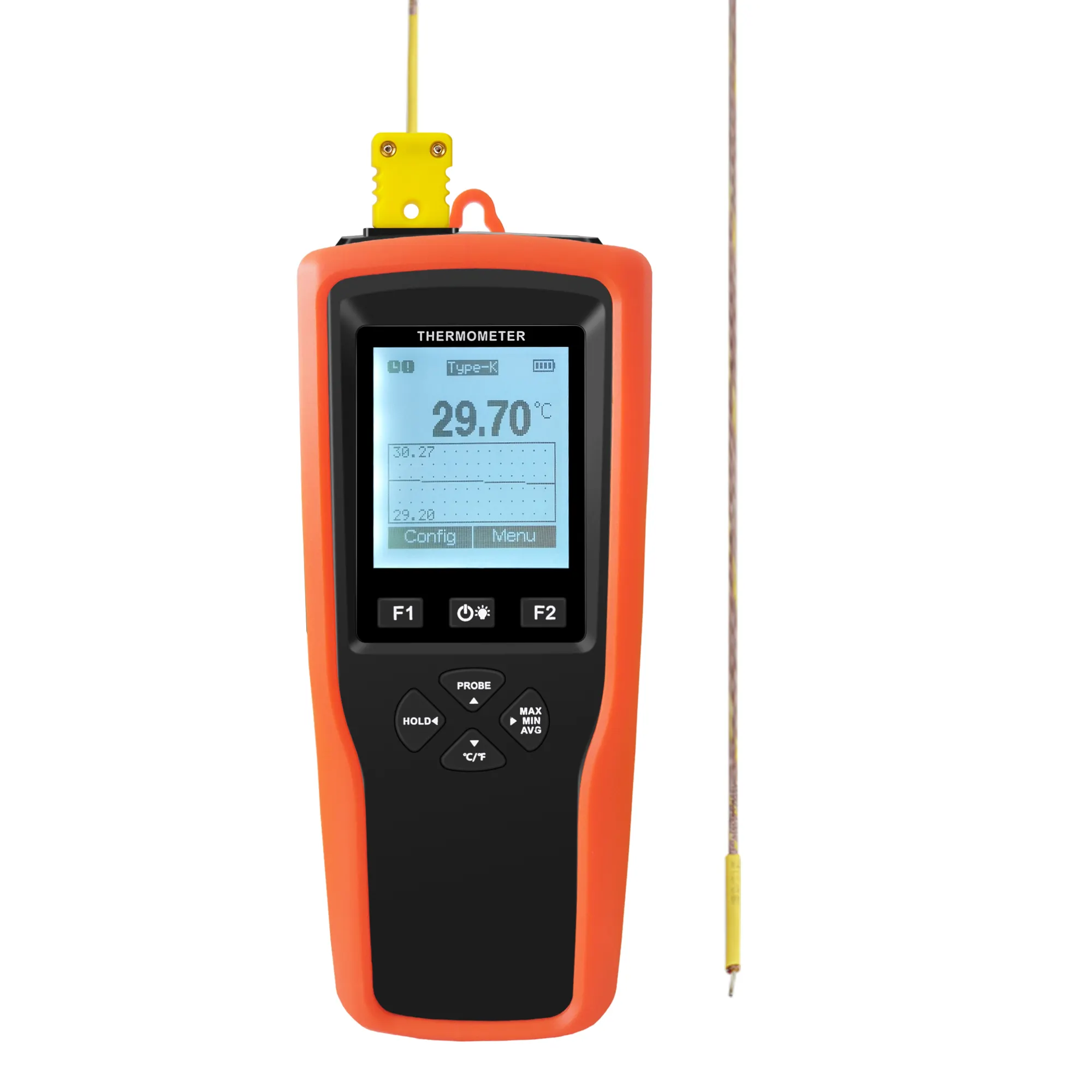 Yowexa YET-610L satu saluran K T J Thermocouple Probe temperatur Data Logger Thermometer