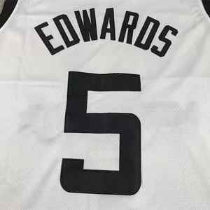 เสื้อเจอร์ซีย์บาสเก็ตบอลแบบอเมริกันปักลายเสื้อเจอร์ซีย์ใหม่ #5เสื้อเจอร์ซีย์สีดำสีขาวดำปี2024