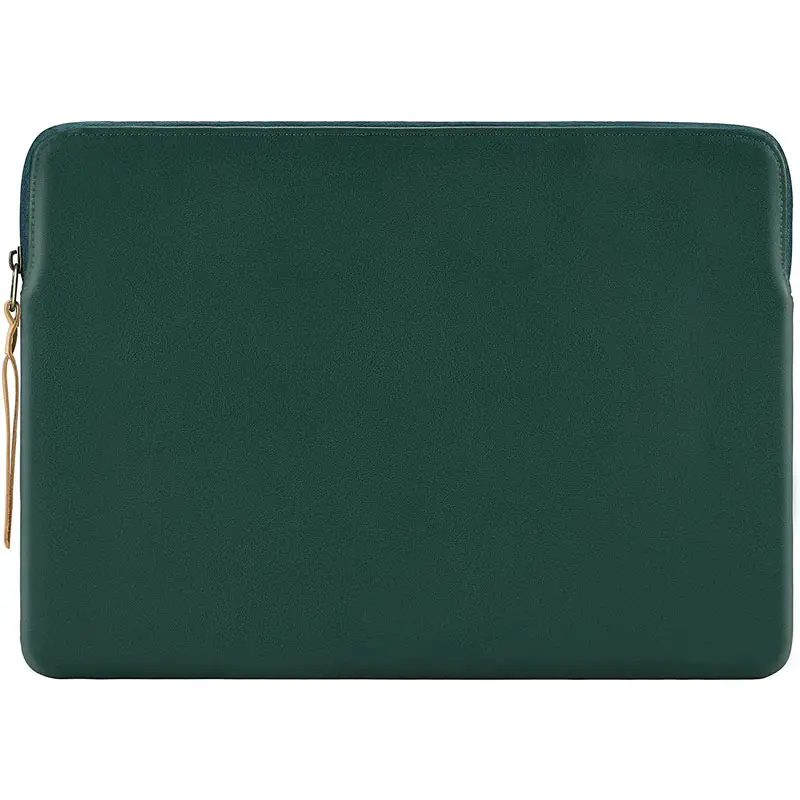 Hermosa Funda de cuero verde para portátil, bolsa de almacenamiento impermeable para computadora con cubierta interior adicional, bolsa para computadora portátil más vendida