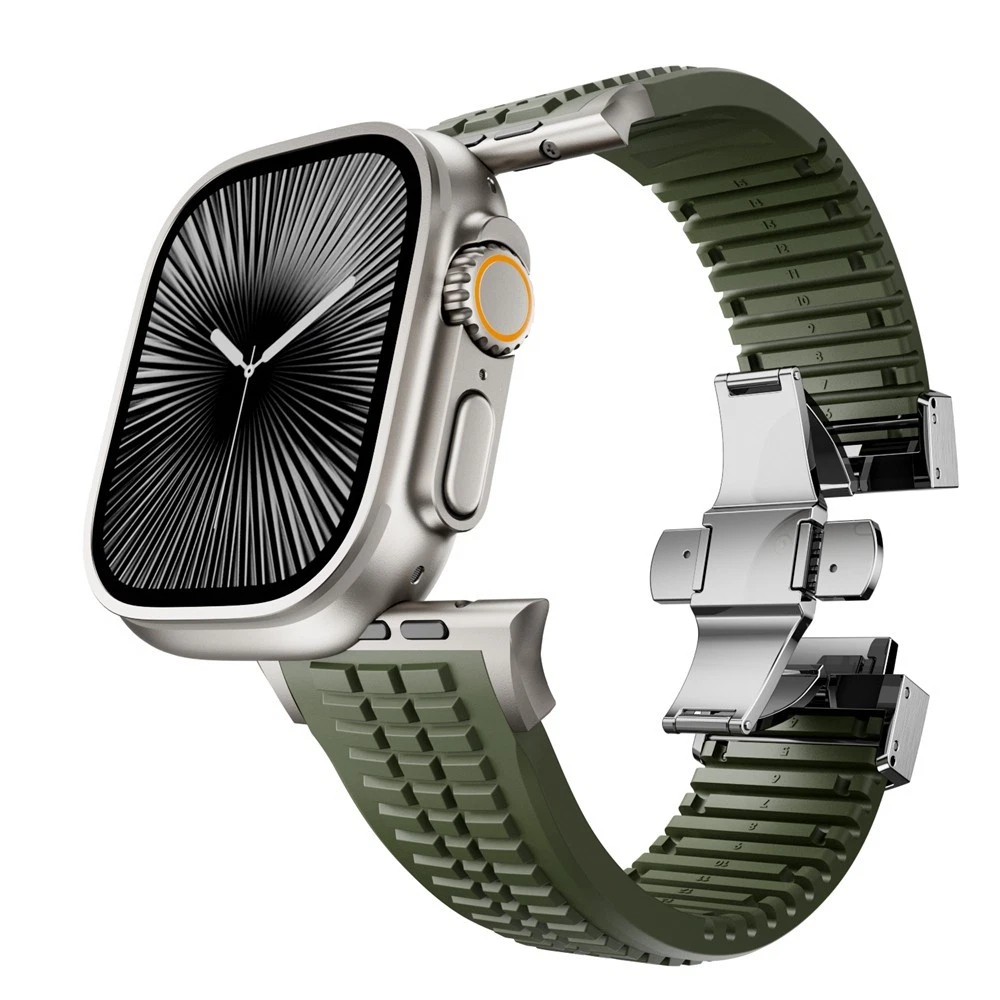 boucle vert + argent (bracelet de montre uniquement)