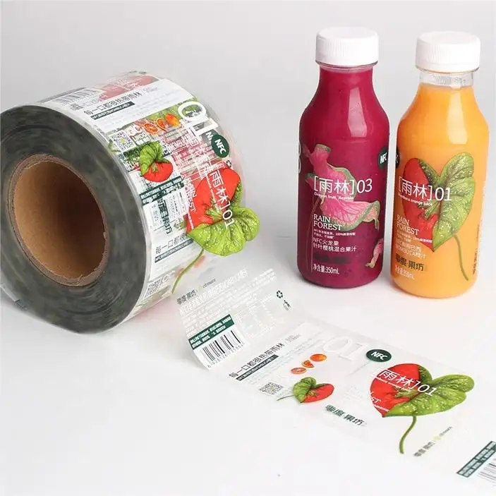 Etiqueta de vinil Bopp para garrafa de suco e bebidas, adesivo à prova d'água personalizado para garrafa energética, logotipo para garrafa de suco, adesivo para rolo de garrafa de suco