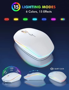 Juego de teclado y ratón inalámbricos retroiluminados RGB con estilo y ahorro de energía con 108 teclas y 2000 DPI para múltiples sistemas - Product Image 6