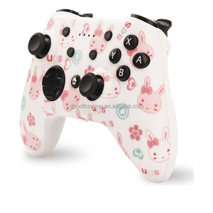 スイッチ用の新しいかわいいプリントデザインゲームパッドPCターボ振動ゲームジョイスティック無線ウサギゲームコントローラー