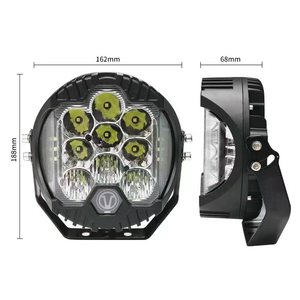 โรงงานราคา 5/7/9 นิ้วสีเหลือง/สีเหลืองอําพัน/สีขาวไฟ LED ทํางานสามด้าน DRL ขับรถรถอุปกรณ์เสริม Spotlight สําหรับรถจี๊ป - Product Image 2