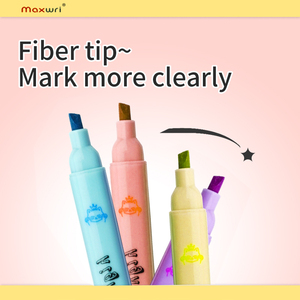 Benutzer definierte Doppelspitze Fließendes Schreiben 6 Farben Ungiftig Niedliche Katheadform Gesicht Meißels pitze Text marker Markierung sset für Kinder - Product Image 4