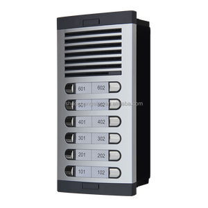 Audio <strong>Intercom</strong> <strong>System</strong> 12 Call Buttons Aluminum Door Panel Doorbell Embedded/Surface <strong>Installation</strong> with 3+N Wiring for 12 Families - Product Image 1