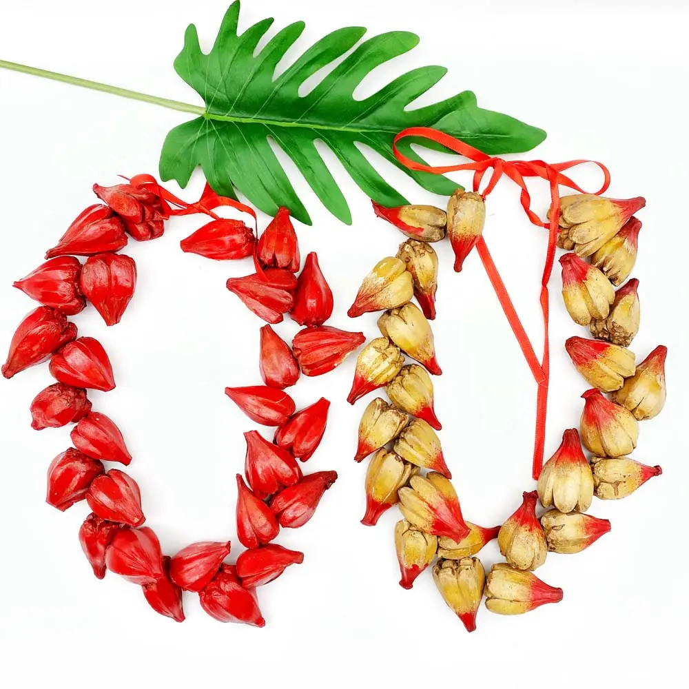 Großhandel Natürlicher Samen Strandschmuck traditioneller Ula-Fala-Leis-Halsband hochwertige natürliche Ula-Fala-Leis für Damen Party