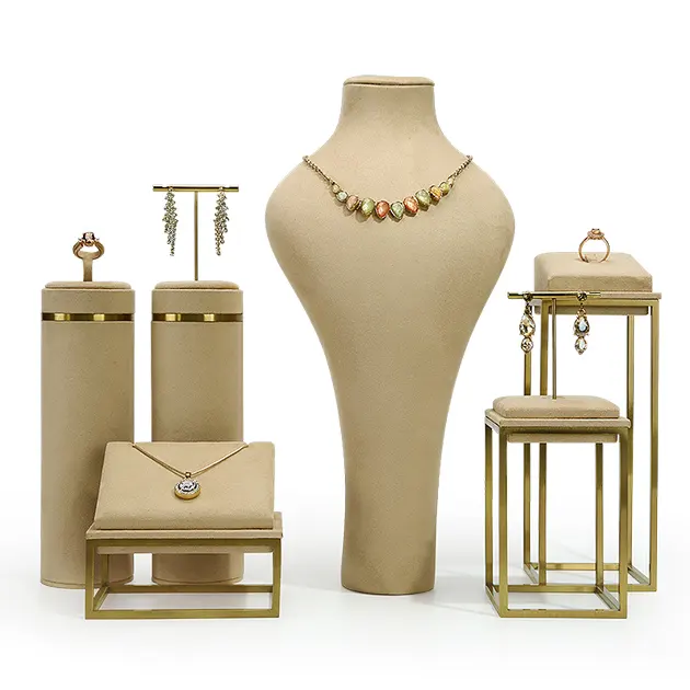 Accesorios de exhibición de joyería de lujo, maniquí de mano creativo para anillo, collar, pendiente, estante para exhibición de tienda Boutique