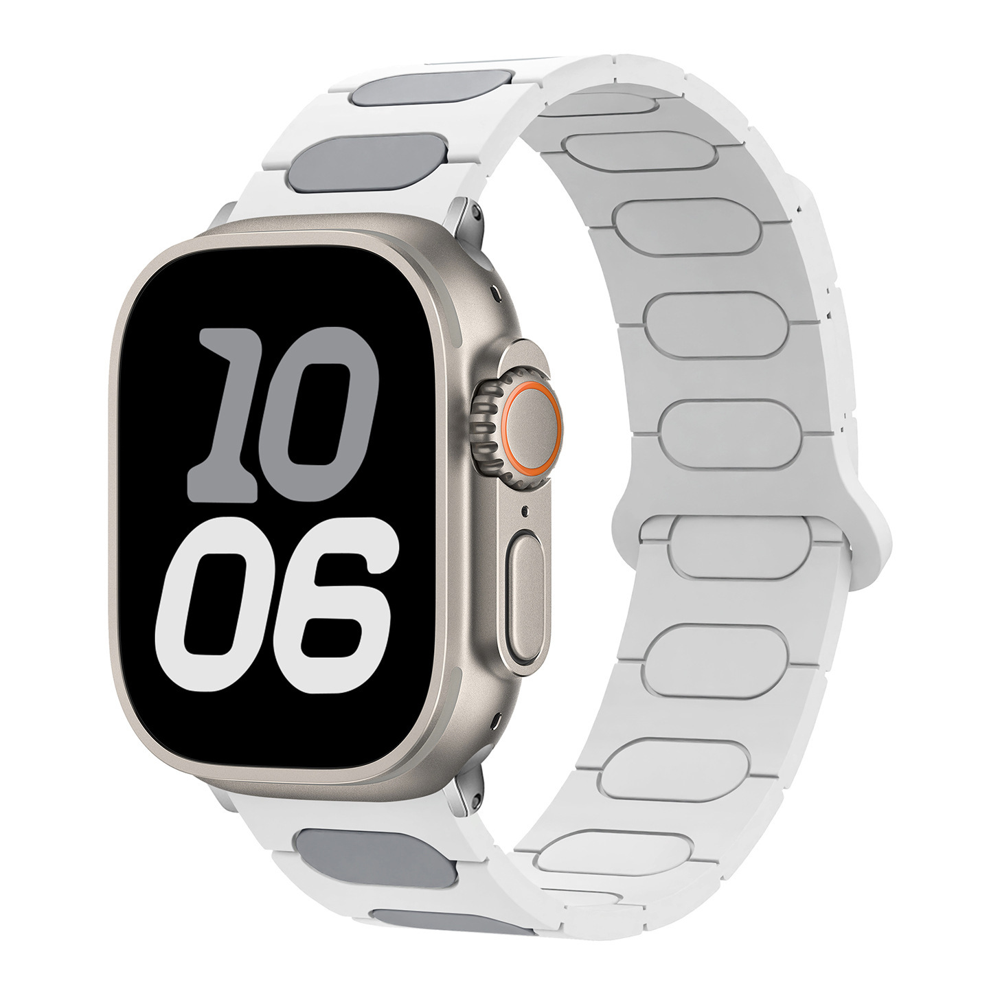 Blanc avec gris (bracelet de montre uniquement)