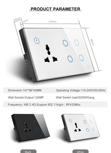 Interruttore Makegood inteligente smart home bluetooth multi funzione presa elettrica e interruttori compatibili con Alexa