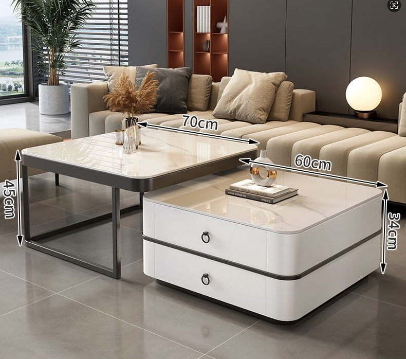 2 drawers+black base+white cabinet+fish white(60+70CM)