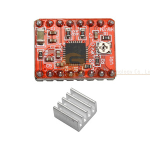 Bordo rosso A4988 Stepper Driver del motore per stampante 3D con dissipatore di calore e Pin intestazione - Product Image 3