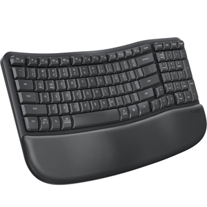 Wave Keys 2.4GHz Wireless USB Ergonomic <strong>Keyboard</strong> with Cushioned Palm Rest New Condition <strong>Computer</strong> Accessory for Desktop <strong>Use</strong>